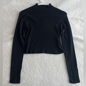 Brandy Melville Mock Neck Long Sleeve Crop Top